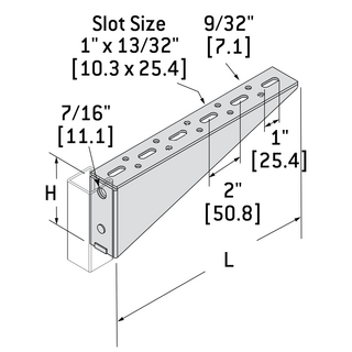 LSSB1200EG - Bracket Shelf Slotted