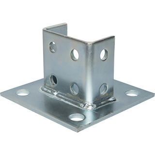 P160YC - Post Base Double Channel 4 Hole Square 3 1/2