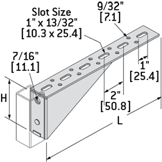 RSSB800EG - Bracket Shelf Slotted
