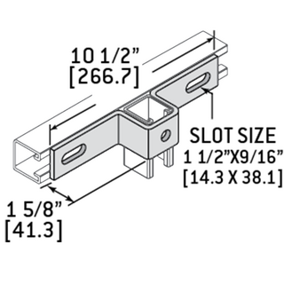 U109 - U-Fitting Cross 1 Hole Slot 1 5/8