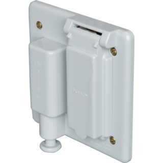 WDRPC - 2 Gang Weatherproof Toggle Switch Duplex Receptacle Cover